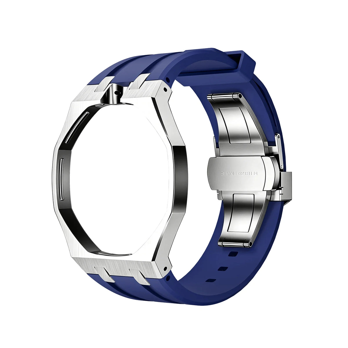 Swatch x Royal Pop Silicone Sport Band | Quick Release Strap Watch Replacement Band Qme Silver Blue 12