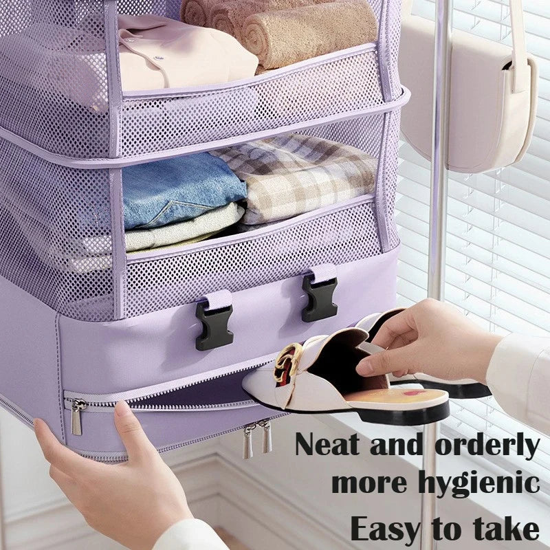 Portable Travel Hanging Organizer | Multilayer Clothes Storage Travel Hanging Organizer Qme