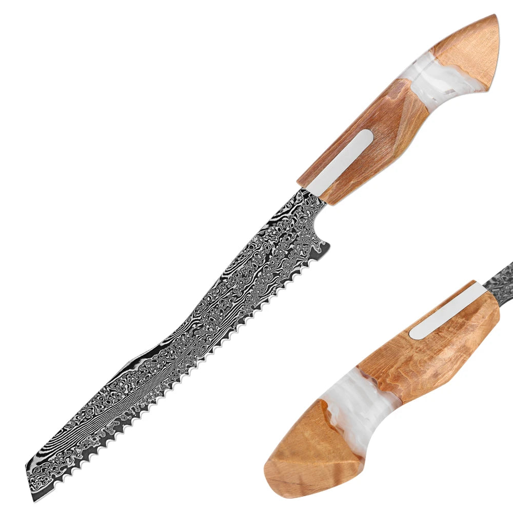 Xituo Damascus Steel Kitchen Knife Set – 1-5 Piece Chef Set Kitchen Knife Set Qst Bread Knife