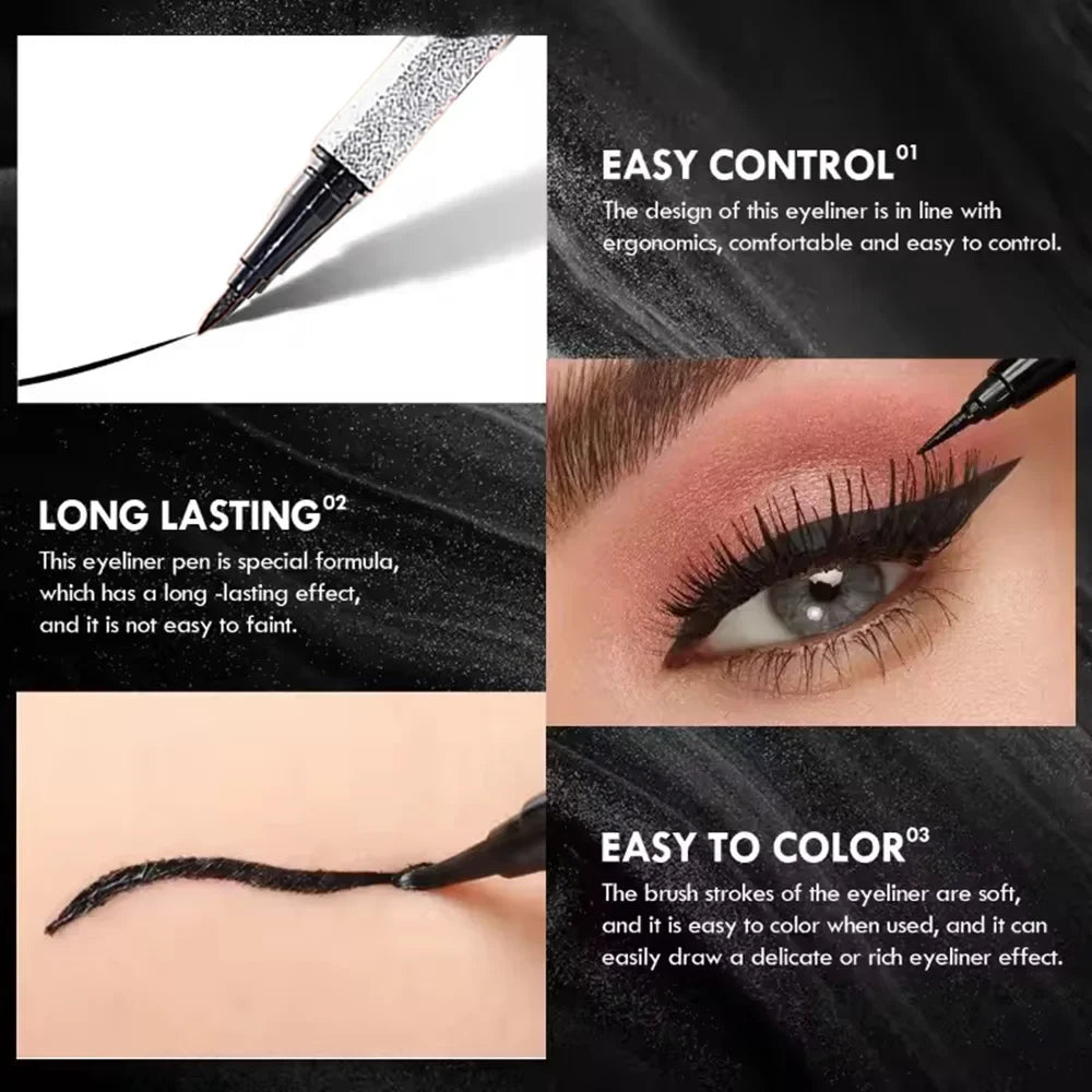 Starry Waterproof Eyeliner Pen – Matte, Smudge-Proof | Qme Eyeliner Pen Qme