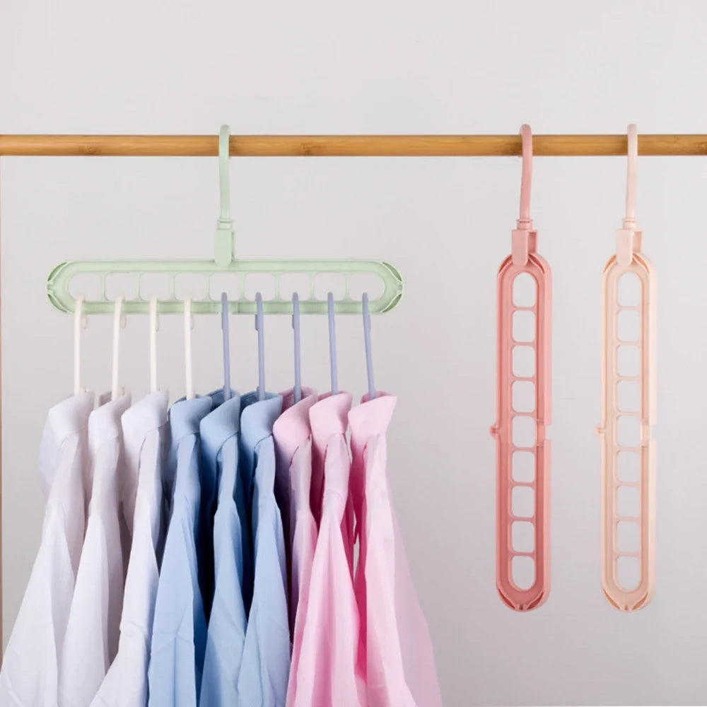 9-Hole Foldable Clothes Hangers – Heavy Duty Space Saver Space Saving Hangers Qme