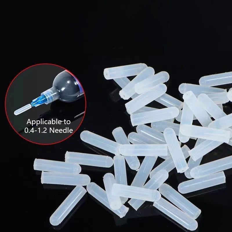 Silicone Plug Caps for Dispensing Syringe Needles – 15pcs Dispensing Needle Caps Qme