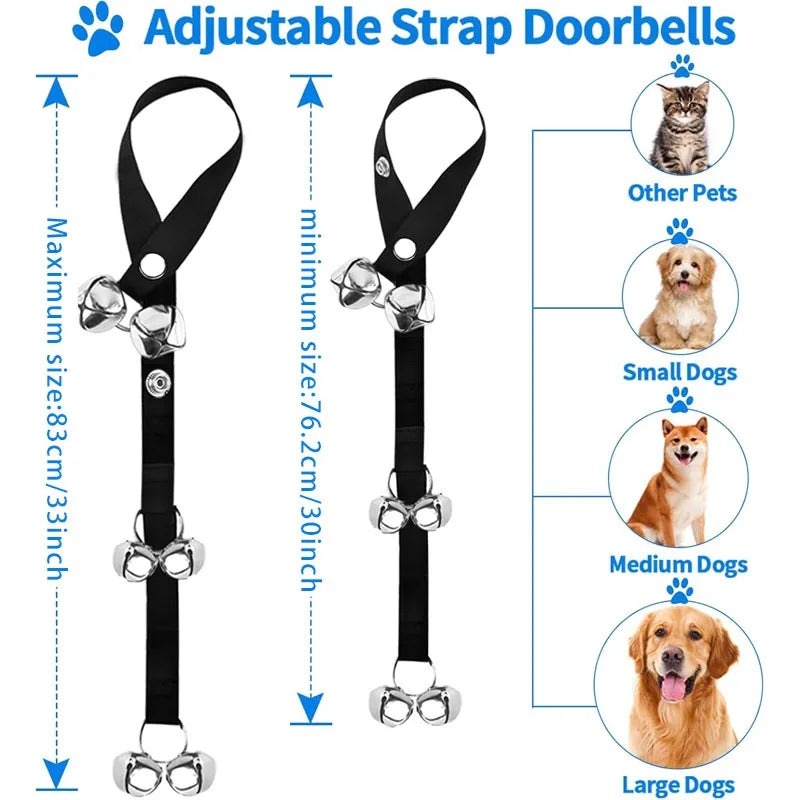 Dog Doorbell Training Bell Set – 2-Piece Stainless Steel Dog Training Bell Qme