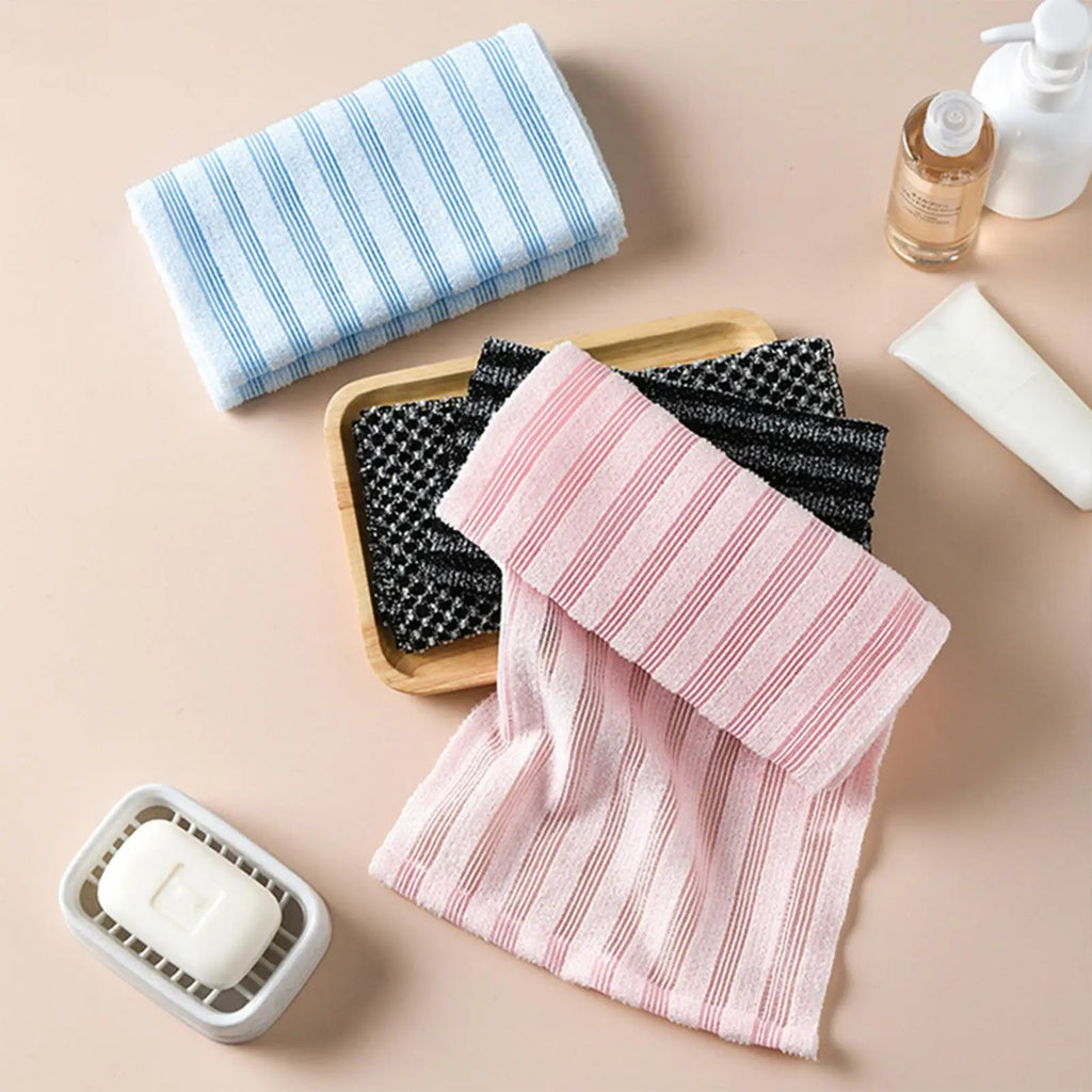 Striped Back Scrubber Exfoliating Bath Towel Wash Cloth Body Exfoliator Towel Qme