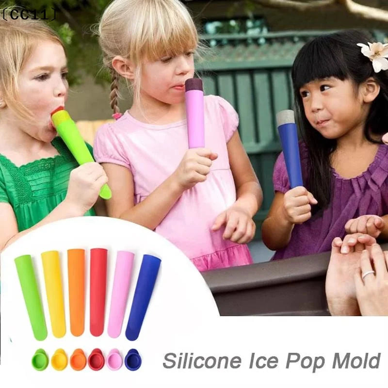 Reusable Silicone Popsicle Molds with Lids – Leak-Proof Set of 6 Popsicle Mold Set Qme