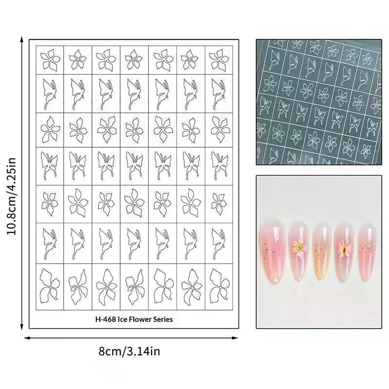 Hollow Out Nail Art Stickers – Tulip Butterfly Flower Nail Art Stickers Qme
