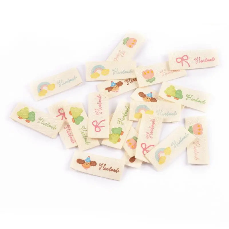 16 Mixed Cartoon Cotton Sewing Labels for Handmade Clothing Sewing Labels Qme