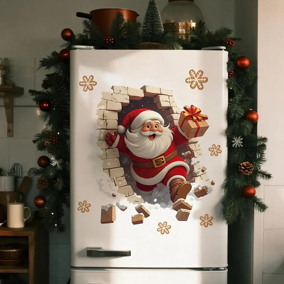 Santa Claus Christmas Wall Decal Holiday Sticker | 35x40cm Christmas Wall Decal Qme