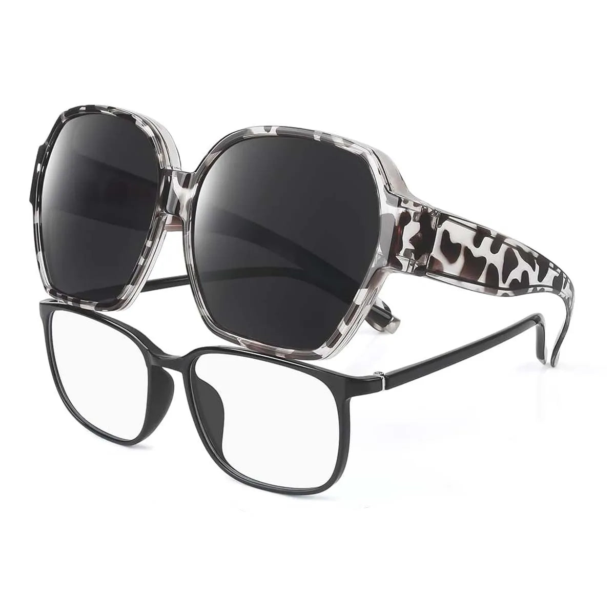 VOPHA Fit-Over Sunglasses UV400 Square Wrap Unisex T01 Fit-Over Sunglasses Qst