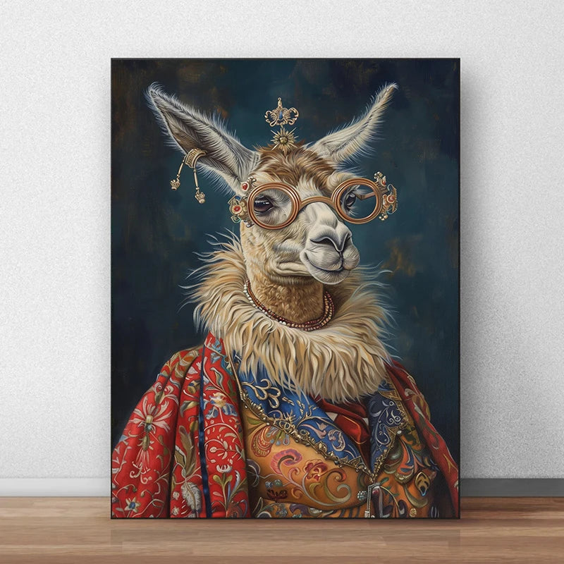Vintage Royal Animal Pet Portrait Canvas Wall Art Print Canvas Wall Art Qst