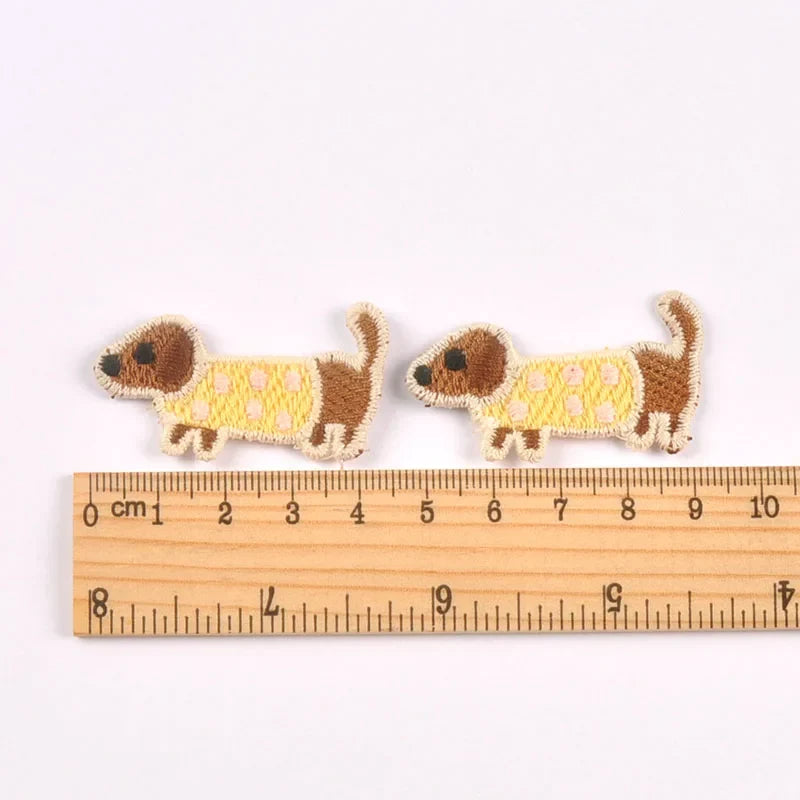 Sausage Dog Iron-On Cloth Patches | 10pcs Mixed Colors & Designs Sew-On Cloth Patches Qme 5