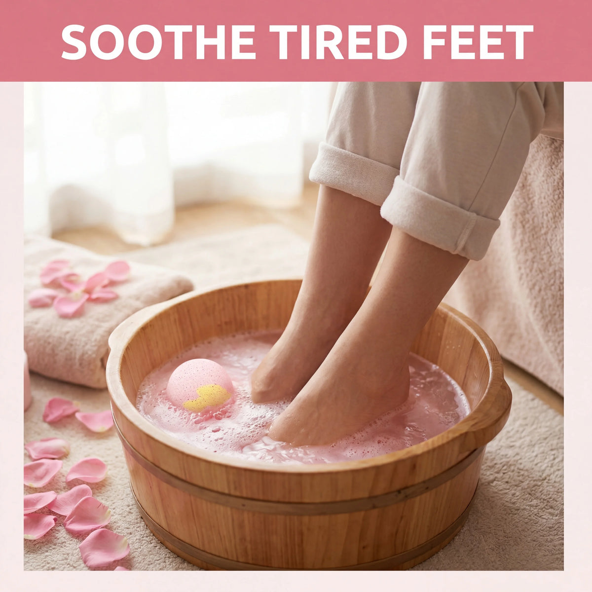 Rose Fizzy Foot Soak Balls – Exfoliating Moisturizing Spa Set 6pc Foot Soak Bath Balls Qst