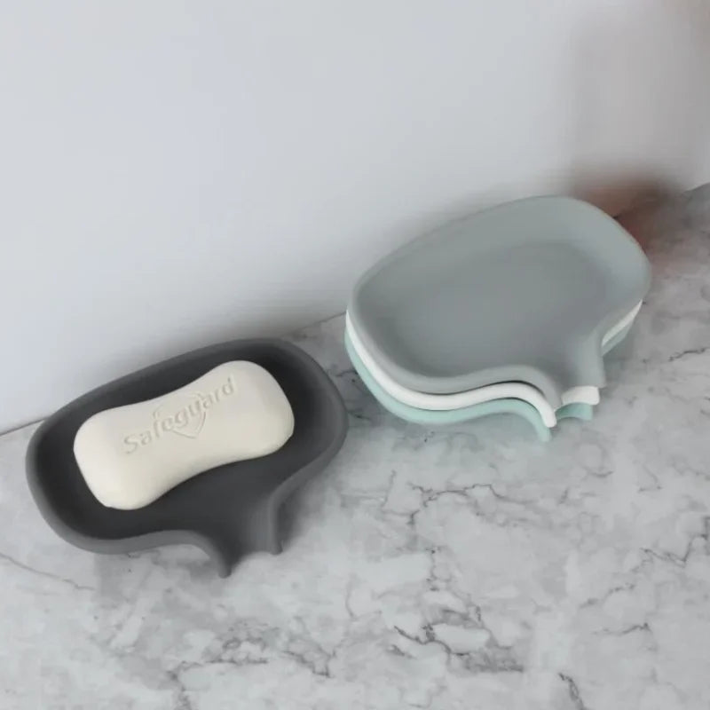 Flat-Bottom Soap Dish with Drainage Tray – Bathroom Holder Soap Dish Qme
