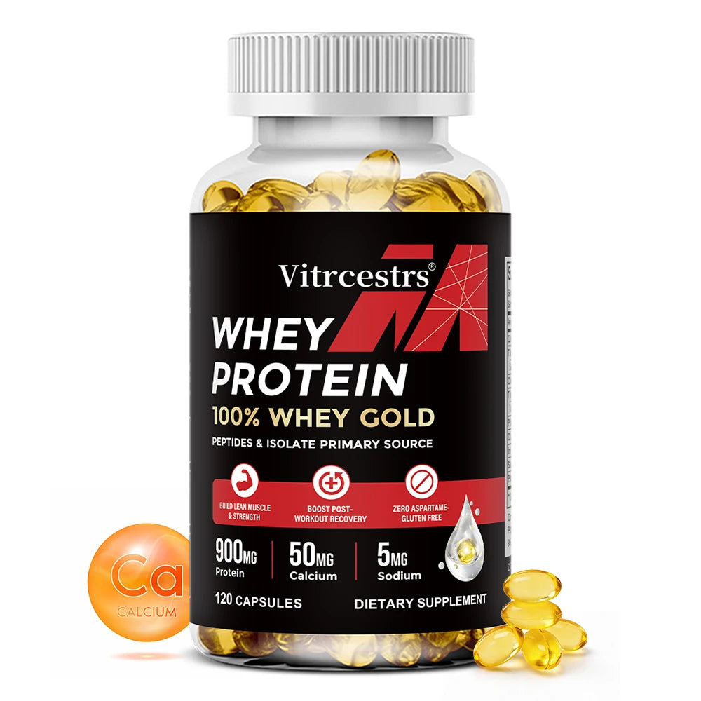 Whey Protein Capsules 900mg – Non-GMO, Gluten-Free | DAITEA Protein Supplement Qst