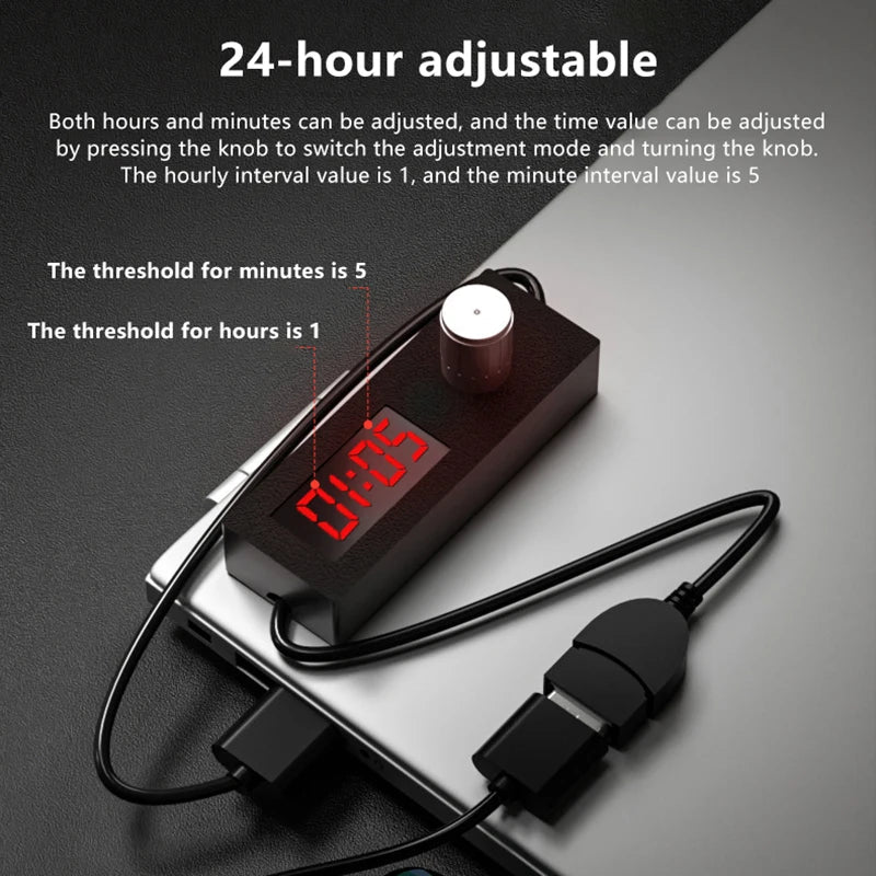 USB Automatic Shutdown Timer Digital Countdown Switch Cable USB Timer Switch Qme