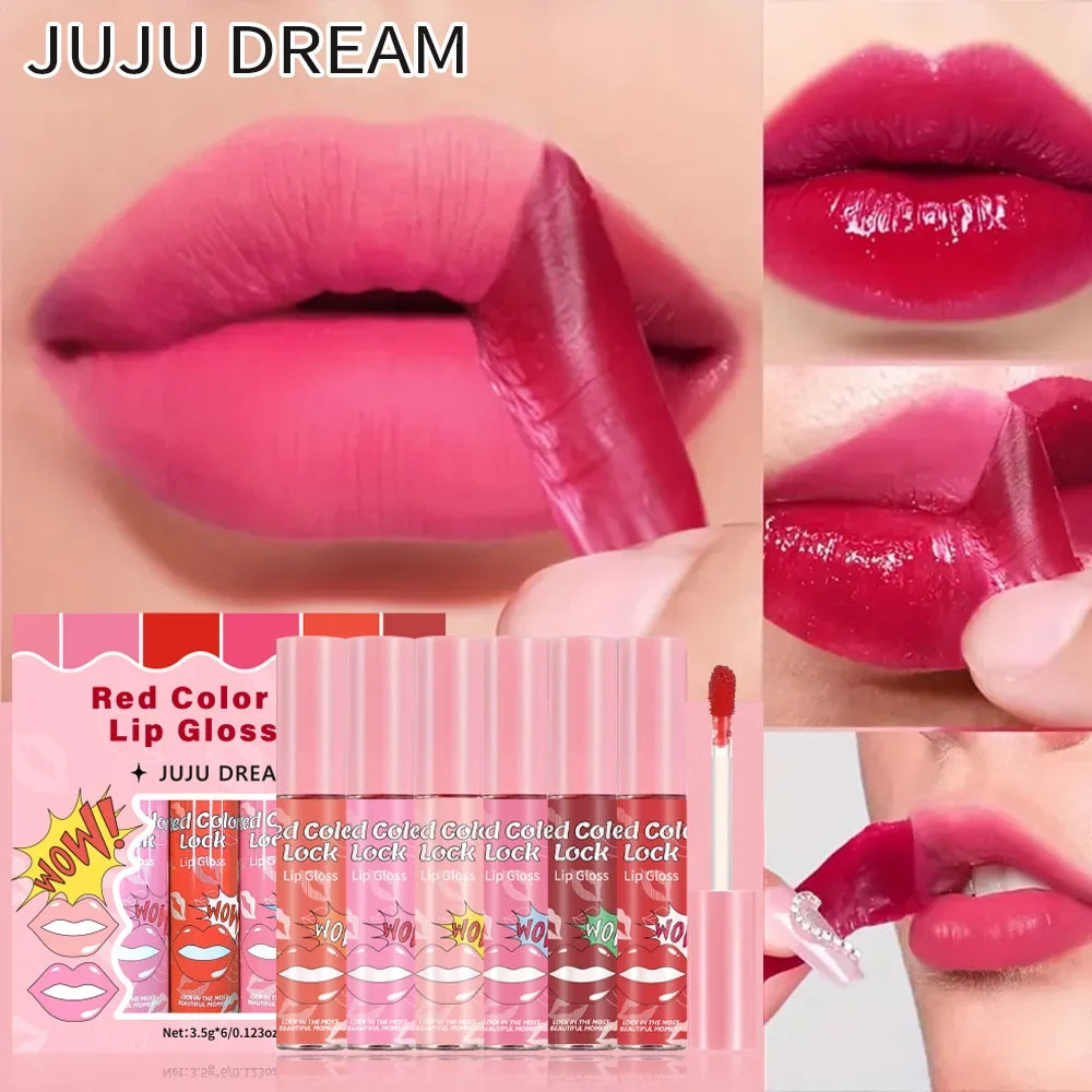 Matte Lip Gloss Set – 6 Silky Shades, Long-Lasting Matte Lip Gloss Set Qme