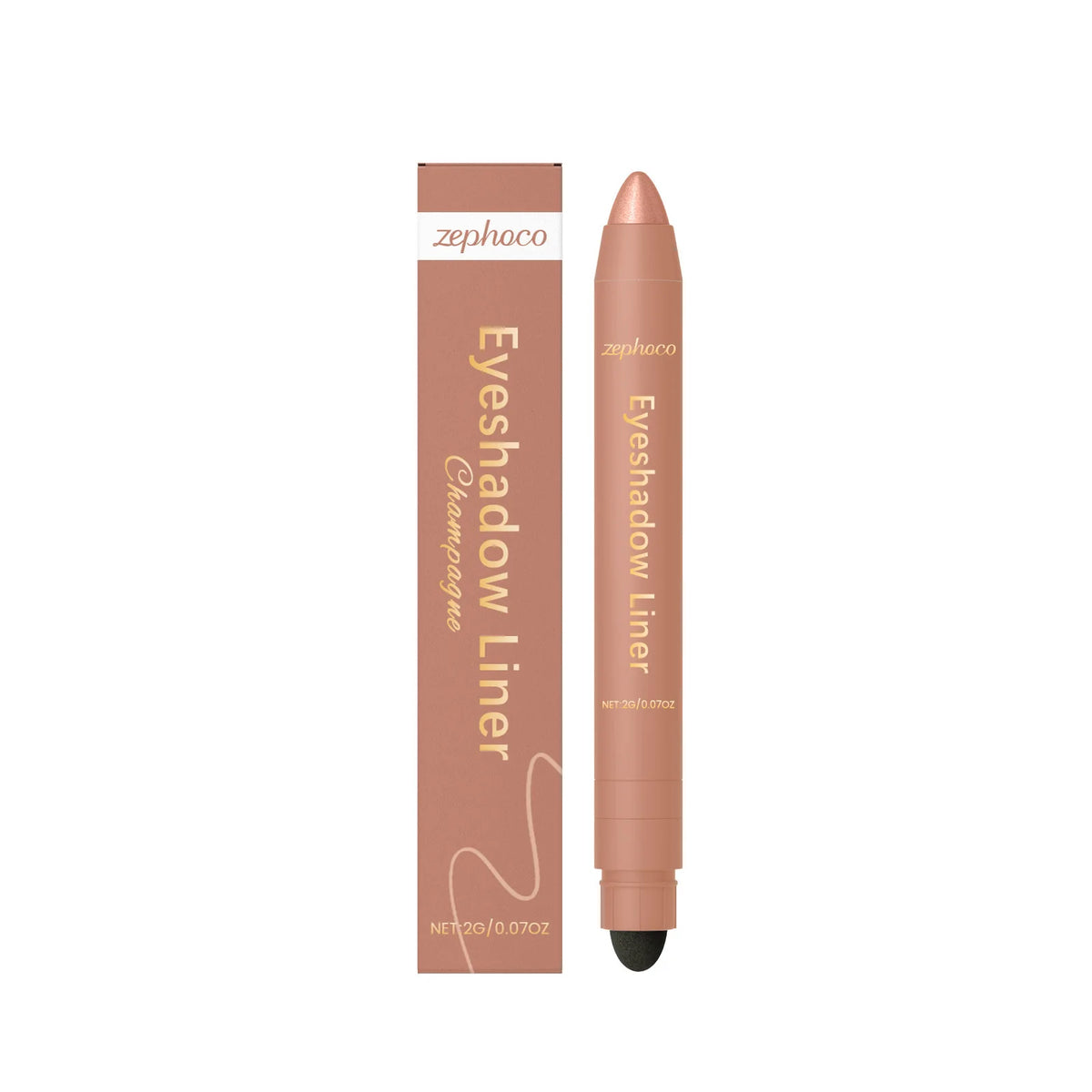 Zephoco 2-in-1 Eyeliner Pen – Smudge-Proof, Quick-Drying Liquid Eyeliner Pen Qst champagne