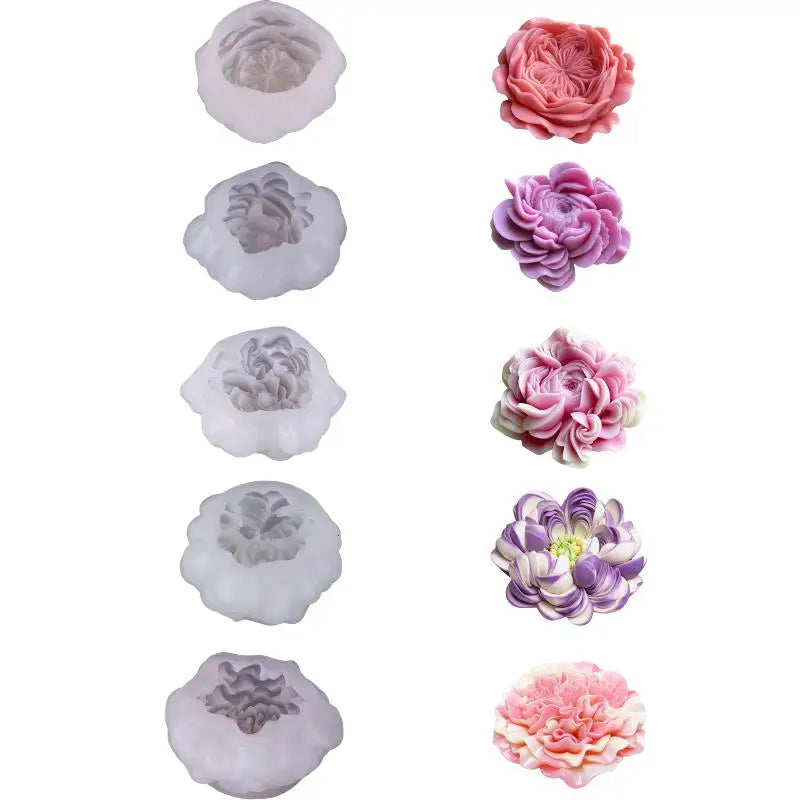 3D Flower Silicone Mold – Chocolate Cake Peony Rose Baking Mould Silicone Baking Mold Qst