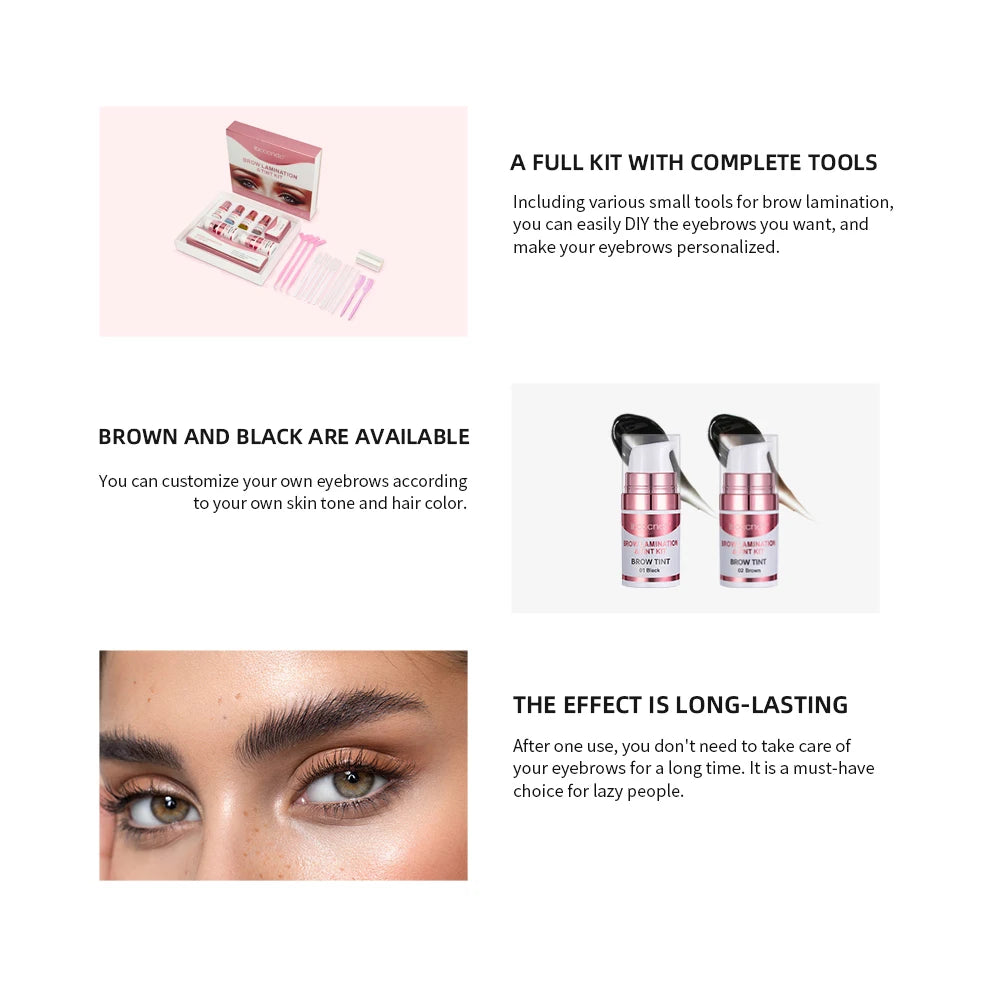 DIY Eyebrow Lamination & Tint Kit – Complete Brow Styling Set Eyebrow Lamination Kit Qst