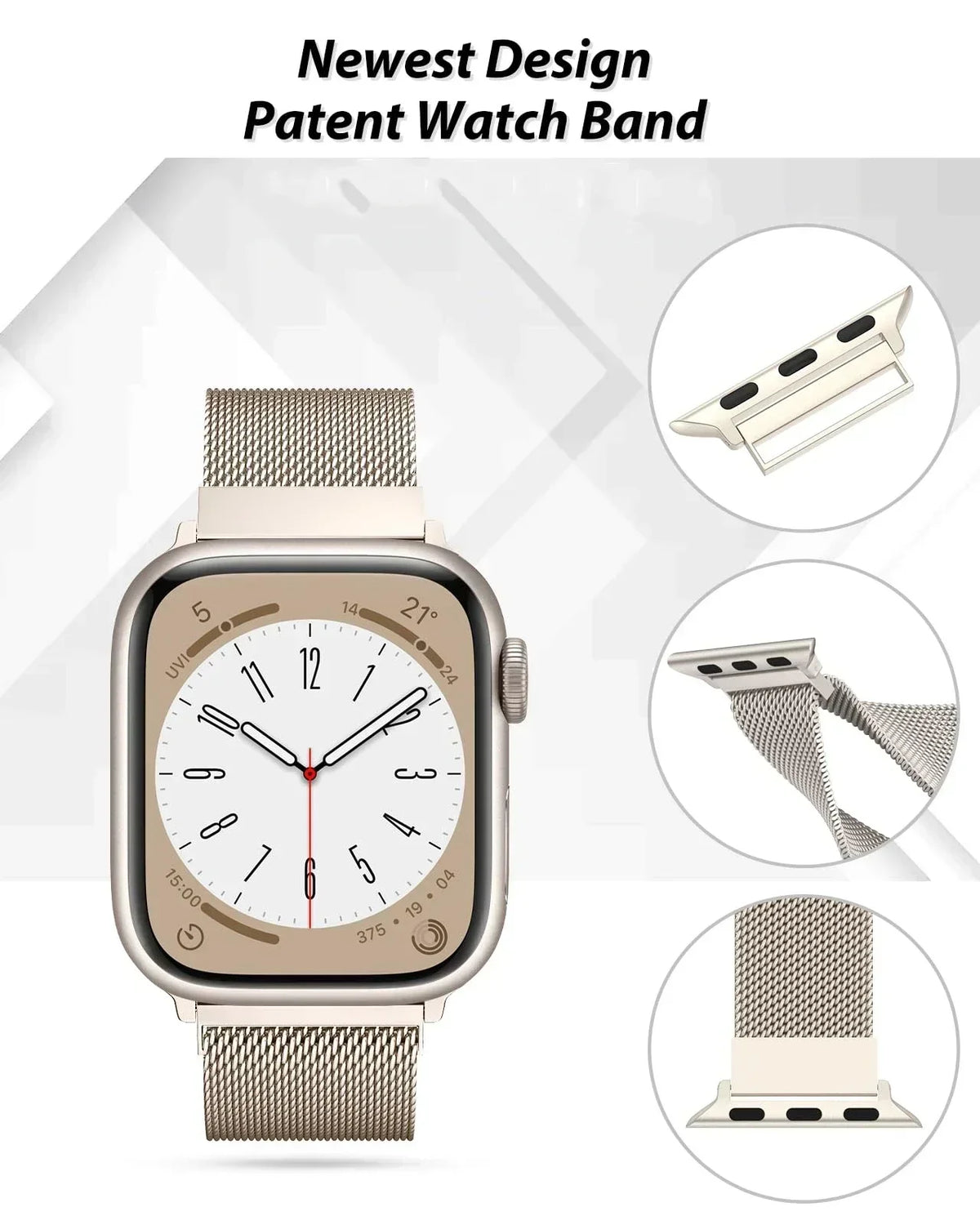 Milanese Loop Apple Watch Band – Magnetic Stainless Steel Milanese Watch Band Qme