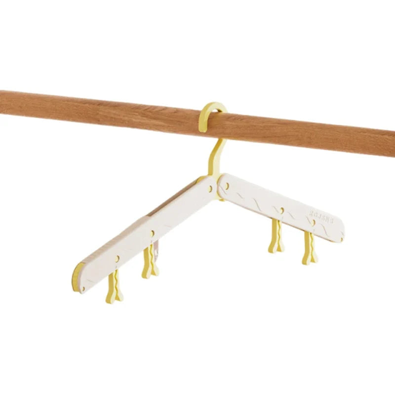 Space-Saving Foldable Travel Hanger – Suits, Pants & Skirts Foldable Travel Hanger Qme Yellow