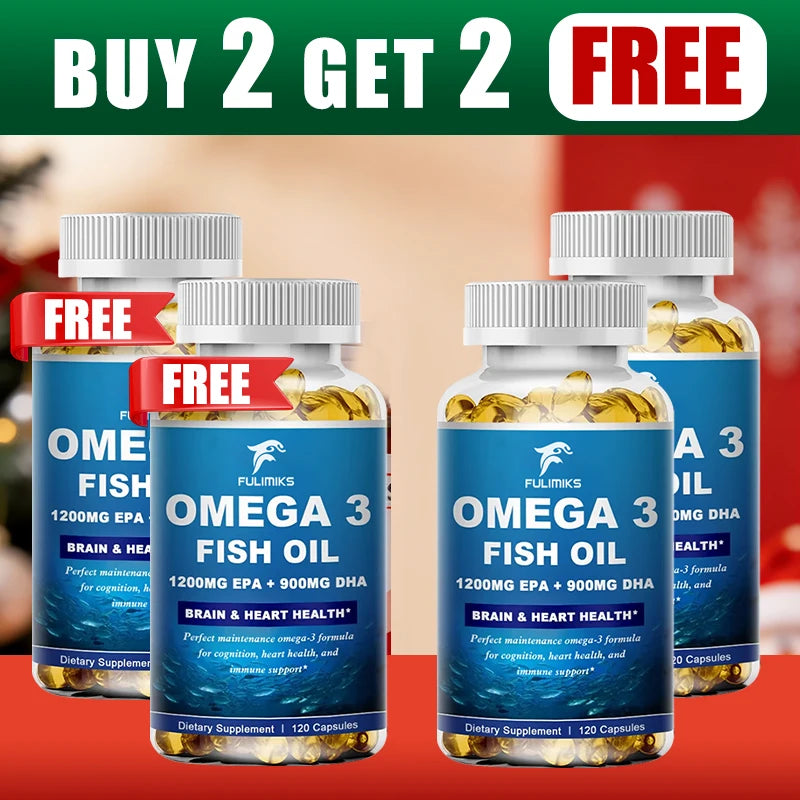 Fulimiks Omega-3 Fish Oil 3600mg – High Potency EPA DHA Capsules Omega-3 Supplement Qst