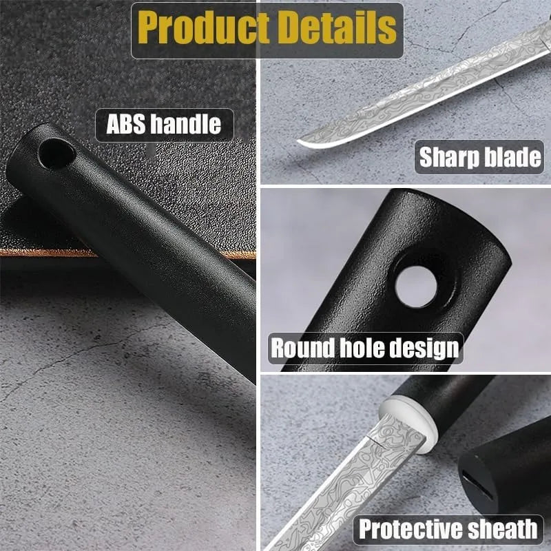 PLYS Fixed Blade Fruit Peeling Knife with Sheath – 1 or 2 Pcs Fixed Blade Knife Qst
