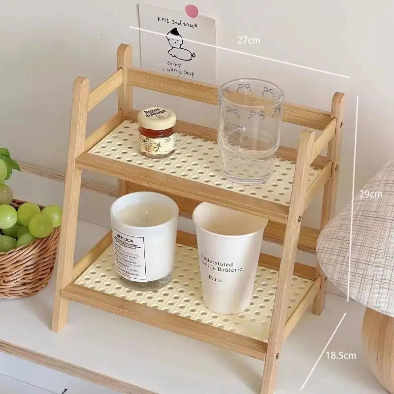 Bamboo Desktop Storage Rack – Removable Balcony & Office Organizer Bamboo Storage Rack Qme