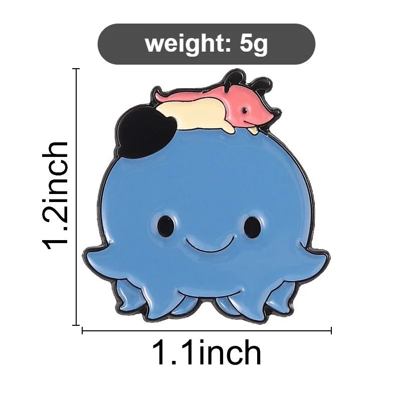 Cute Blue Monster Enamel Lapel Pin – Cartoon Badge Enamel Lapel Pin Qme