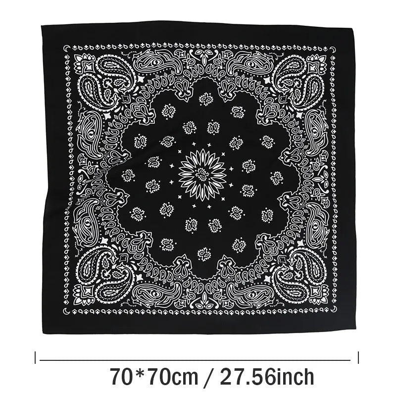 Oversized Cotton Bandana Scarf – Hip Hop Paisley Square Wrap Square Bandana Scarf Qme