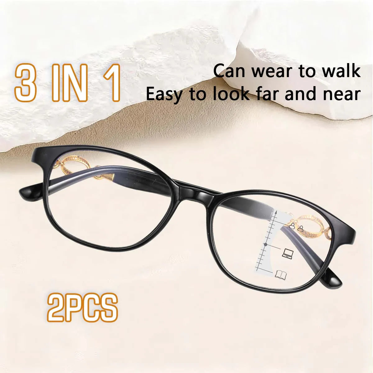 VOPHA 2-Pack Progressive Reading Glasses – Blue Light Blocking Progressive Reading Glasses Qst