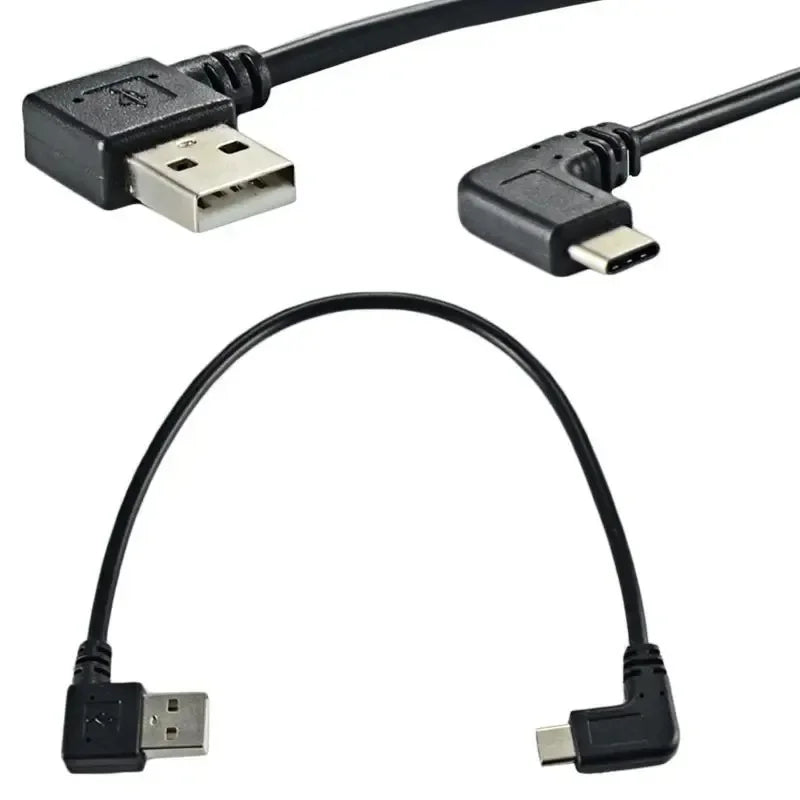 90° Angled USB-C to USB-A Connector | Left & Right Elbow Adapter USB Cable Adapter Qme