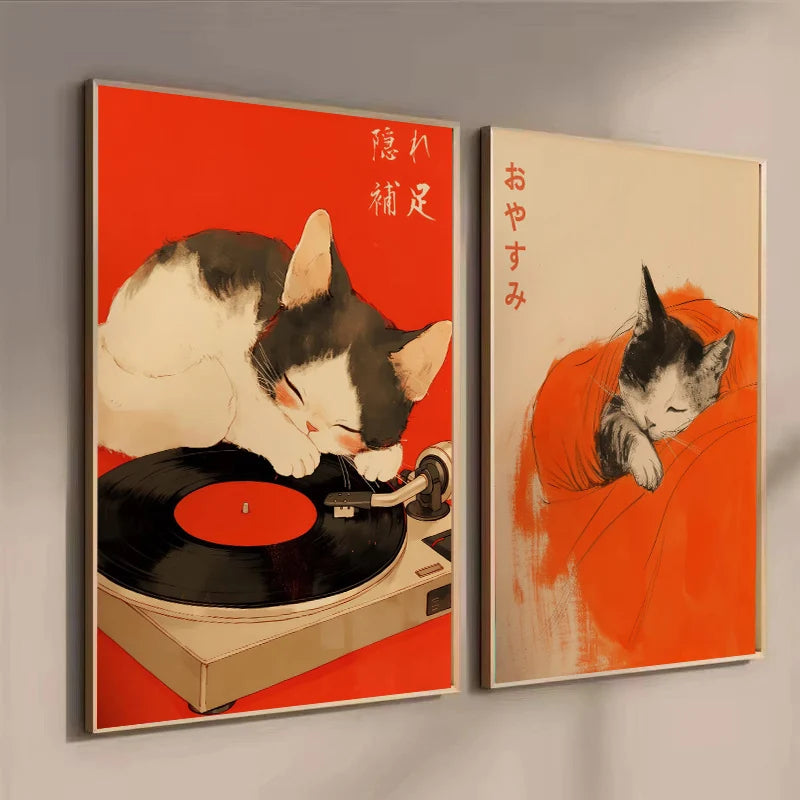 Japanese Sushi Chef Cat Canvas Print – Kitchen Wall Art Decor Canvas Wall Art Qst