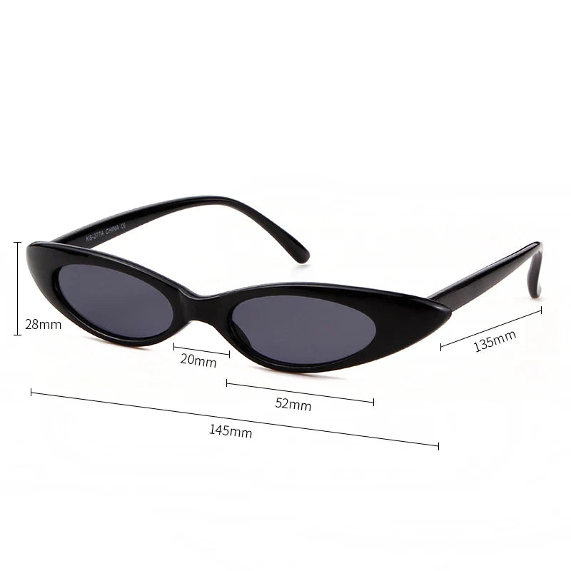 Skinny Narrow Cat Eye Sunglasses Women Vintage Retro Small Cat Eye Sunglasses Qme