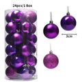 24Pcs Christmas Ball Ornaments Set | Tree & Holiday Decor Christmas Ornament Set Qme purple-24pcs