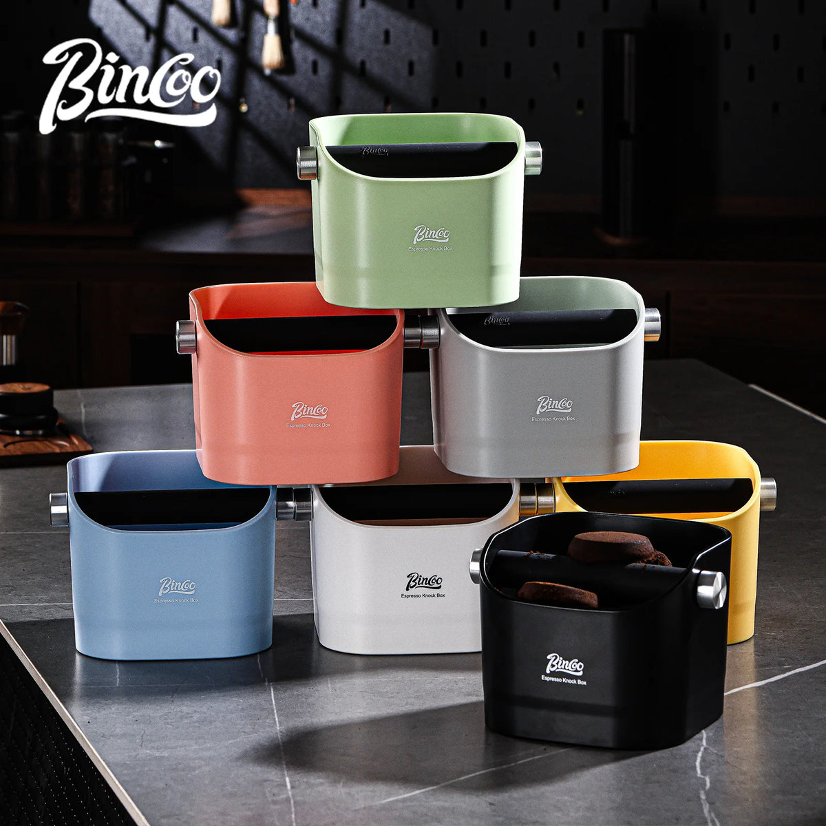 Bincoo 0.8L Coffee Knock Box – Anti-Slip Espresso Dump Bin Coffee Knock Box Qst