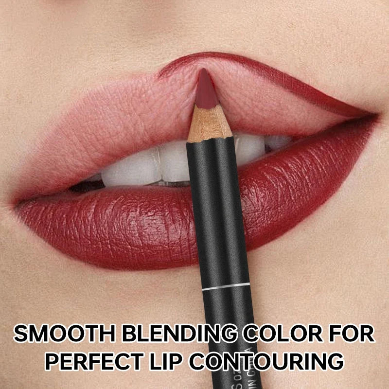 Luxury Matte Lip Liner – Long-Lasting Smooth Application Lip Liner Pencil Qme