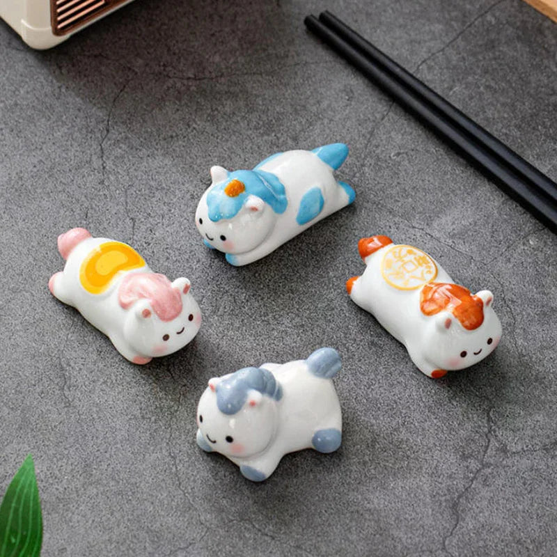 Ceramic Horse Chopstick Rest – Spoon Fork Knife Stand Chopstick Rest Qme