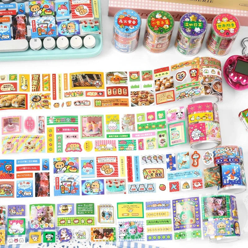 Japanese Food Sticker Tape 2m – DIY Scrapbook & Journal Decor Decorative Sticker Tape Qme