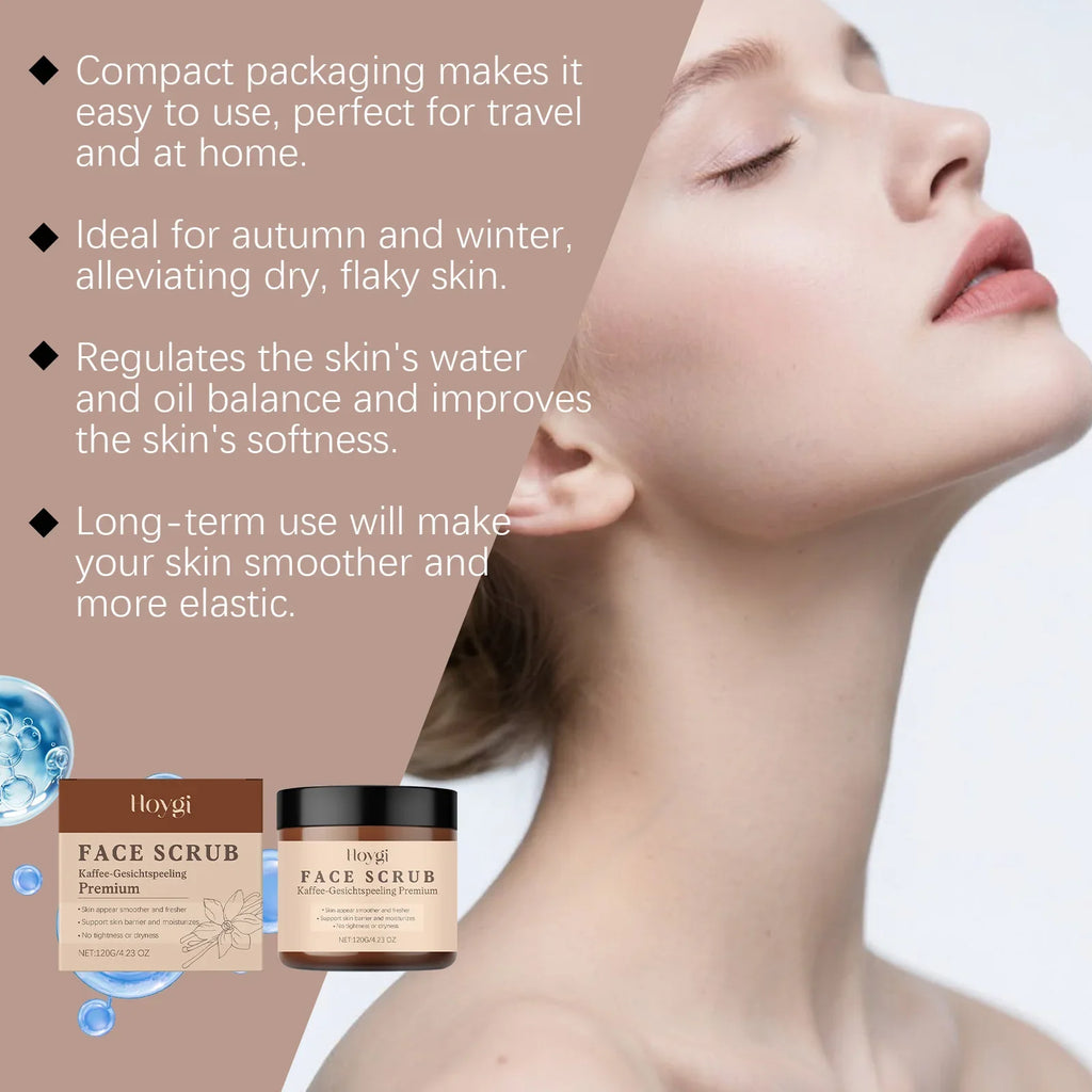 Vanilla Coffee Facial Scrub – Deep Cleansing & Oil Control Facial Exfoliating Scrub Qme