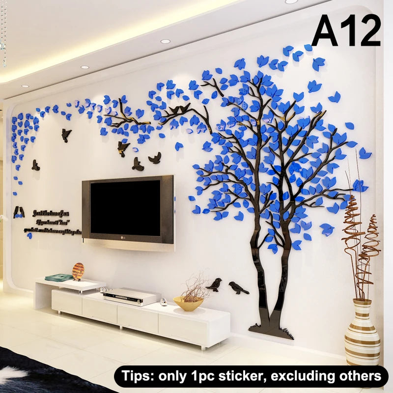 3D Acrylic Tree Wall Stickers – Self-Adhesive Wall Decal Wall Decal Sticker Qst A12
