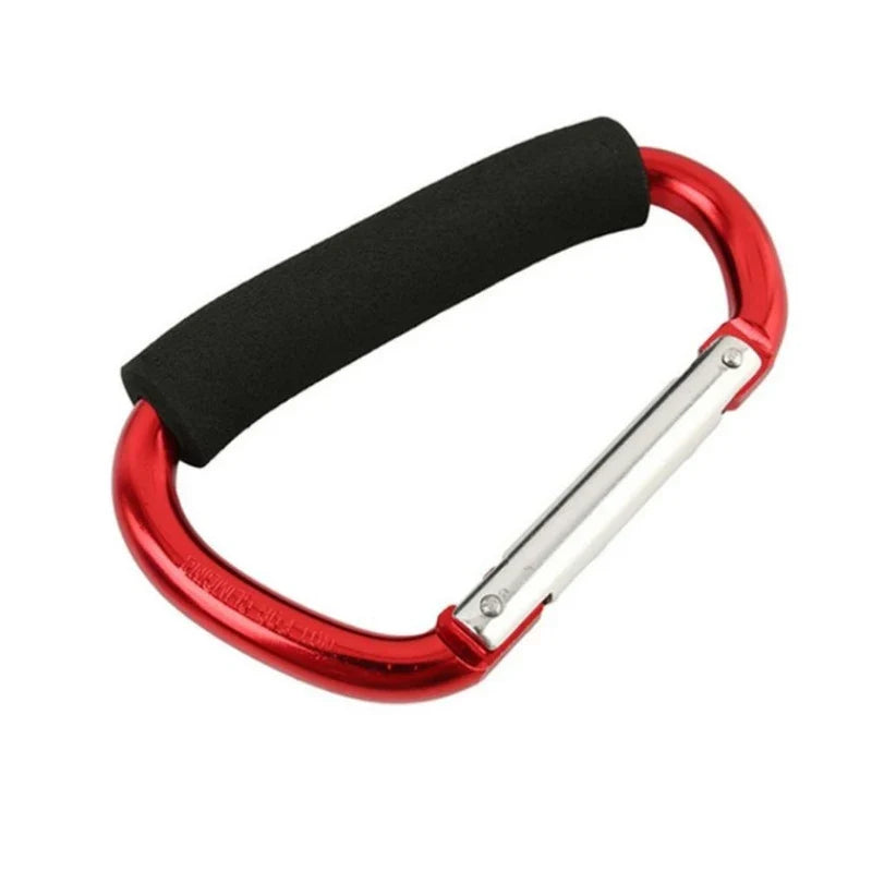 Aluminum Alloy D-Ring Carabiner Hook – Stroller, Bag & Outdoor Carabiner Hook Clip Qme Red