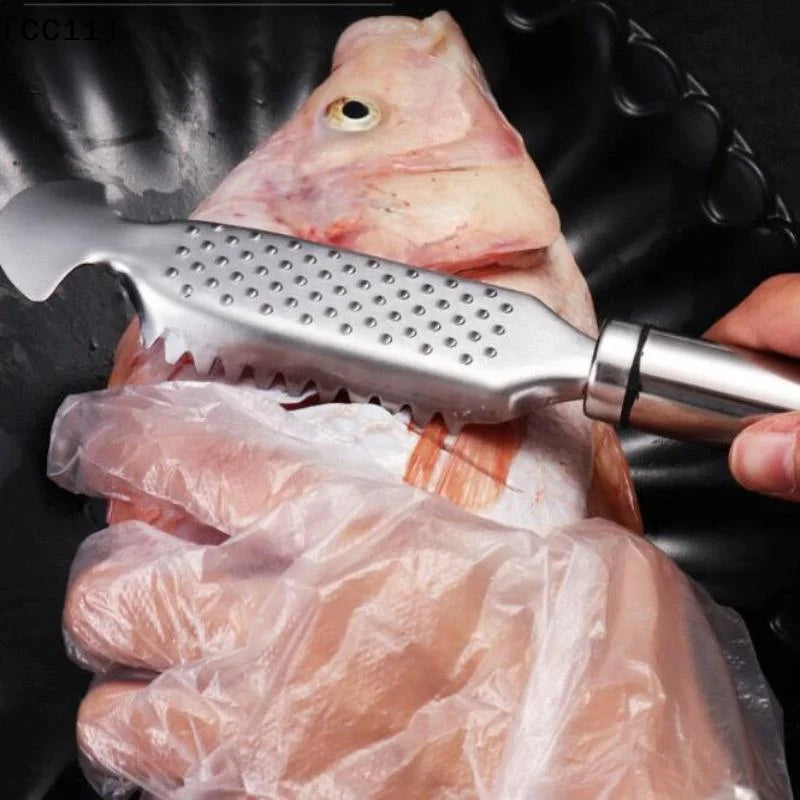 Stainless Steel Double Row Fish Scaler – Kitchen Cleaning Tool Fish Scaler Tool Qme