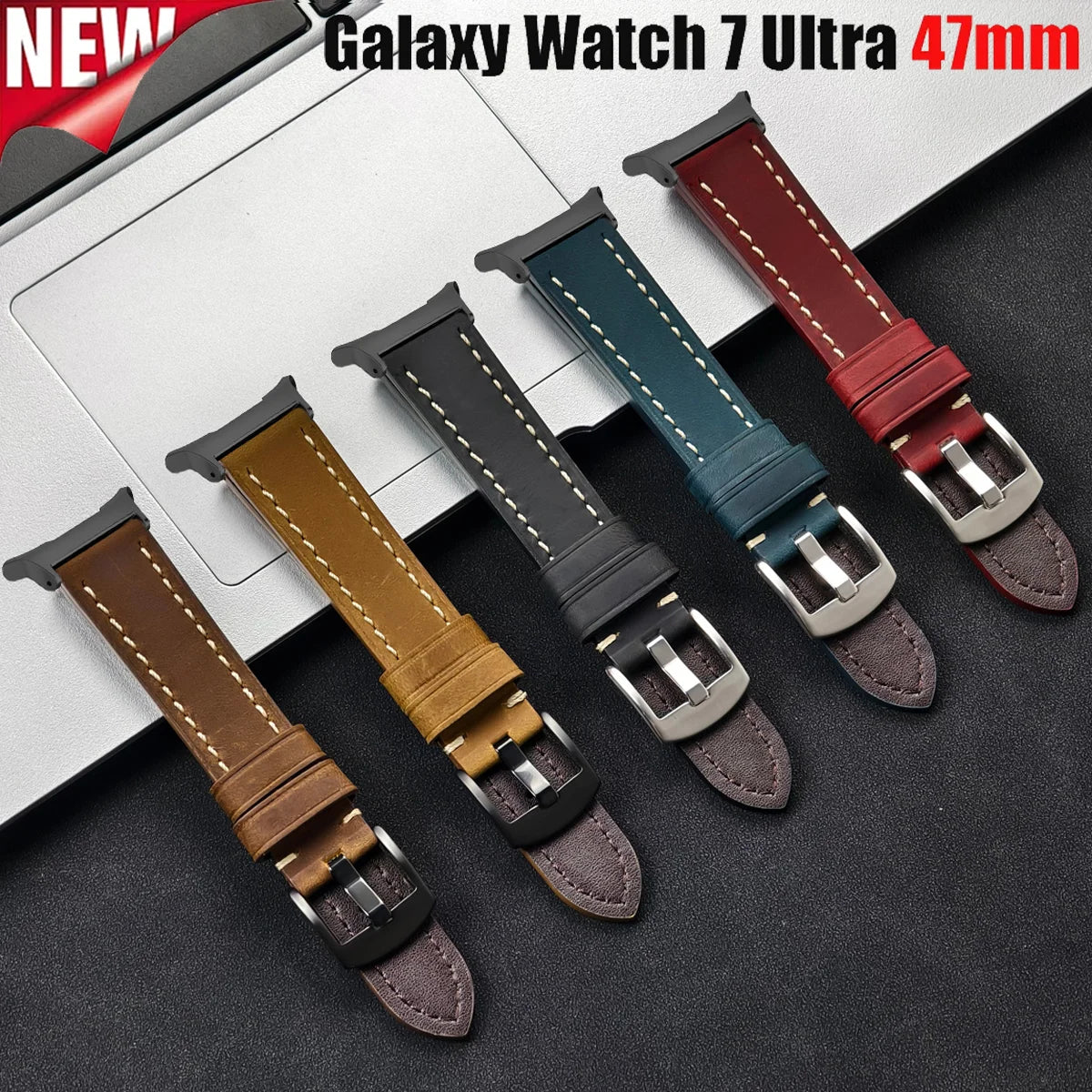Leather Quick Release Band for Samsung Galaxy Watch 7 Ultra Leather Watch Band Qme