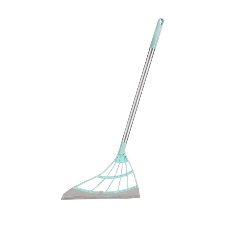 Silicone Floor Broom & Hair Squeegee – Anti-Stick Dust Remover Silicone Floor Broom Qme blue-1pcs