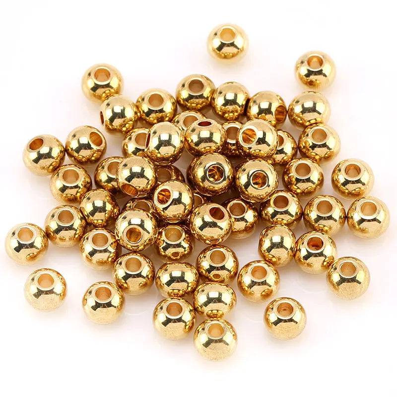 Gold 304 Stainless Steel Round Spacer Beads – Jewelry Making Jewelry Spacer Beads Qme