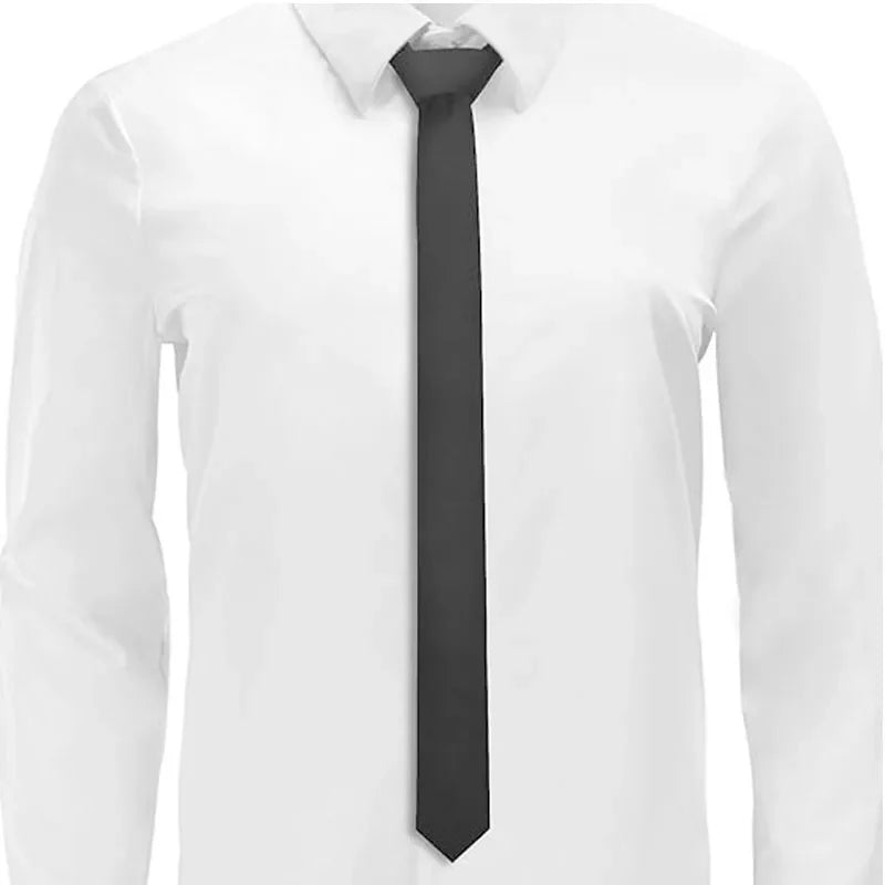 Qme Skinny Tie – Slim Solid Formal Necktie for Men & Women Slim Necktie Qme
