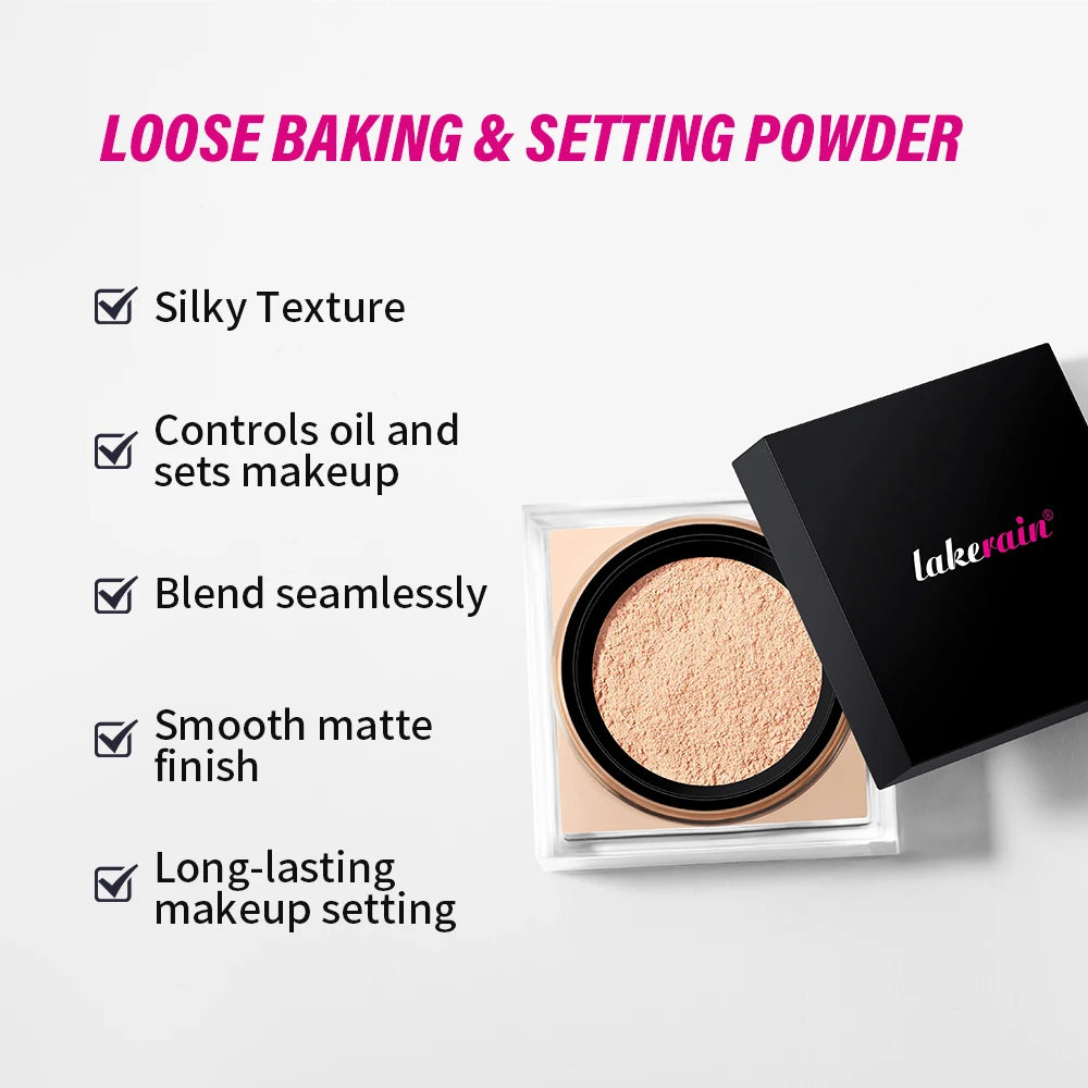 Loose Baking & Setting Powder 6.5g – Matte Finish, 4 Colors Loose Setting Powder Qst