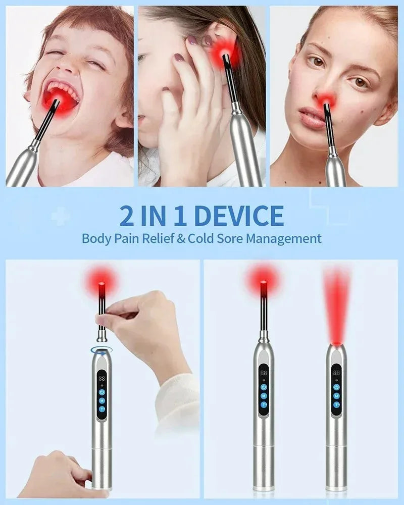 Vilnason Red Light Therapy Wand 660nm 850nm – Face & Body Light Therapy Wand Qst