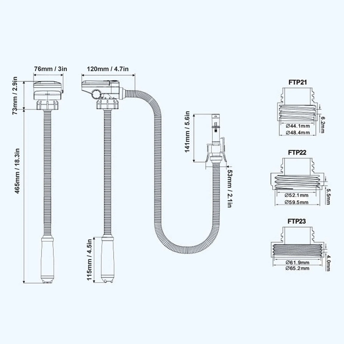 Electric Fuel Transfer Pump – Battery Siphon Pump w/ Adapters Fuel Transfer Pump Qme